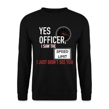 Yes Officer Funny Speeding Tee - Sweat-shirt Unisexe - noir - Devant - Alina (178cm) & Michal (187cm)