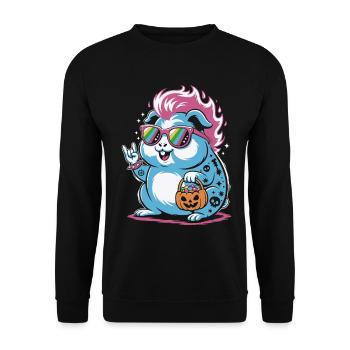 Punk Hamster Cochon d’Inde Halloween - Sweat-shirt Unisexe - noir - Devant - Alina (178cm) & Michal (187cm)