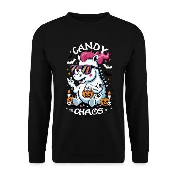 Rhino Halloween Chaos - Unisex Sweatshirt - black - Front - Alina (178cm) & Michal (187cm)