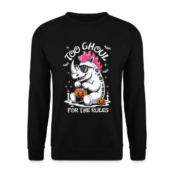 Ghoul Rhino Halloween Graphic - Unisex Sweatshirt - black - Front - Alina (178cm) & Michal (187cm)