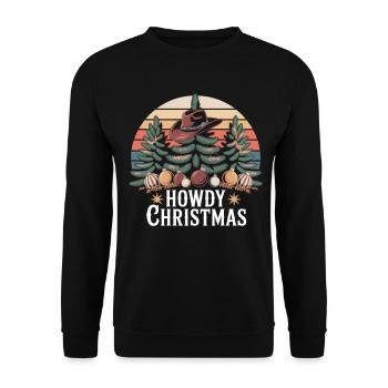 Salut Noël – Cowboy Weihnachten - Sweat-shirt Unisexe - noir - Devant - Alina (178cm) & Michal (187cm)