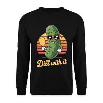 Chemise de pickleball – Concombre avec bâton d’aneth - Sweat-shirt Unisexe - noir - Devant - Alina (178cm) & Michal (187cm)