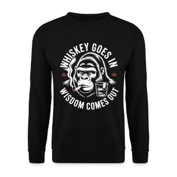Whiskey Goes In Wisdom Comes Out - Unisex Sweatshirt - black - Front - Alina (178cm) & Michal (187cm)