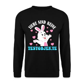 Bien-être animal LES ANIMAUX NE SONT PAS DES OBJETS DE TEST DRÔLES - Sweat-shirt Unisexe - noir - Devant - Alina (178cm) & Michal (187cm)