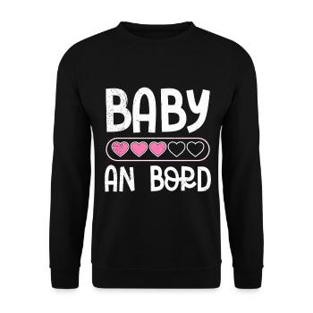 Femmes enceintes BÉBÉ À BORD Drôle - Sweat-shirt Unisexe - noir - Devant - Alina (178cm) & Michal (187cm)