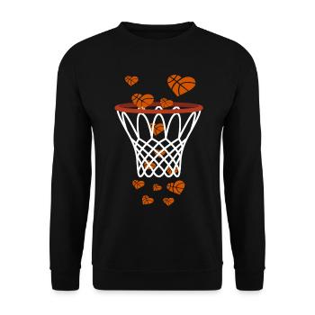 Basketball Love Hoop - Unisex Sweatshirt - black - Front - Alina (178cm) & Michal (187cm)