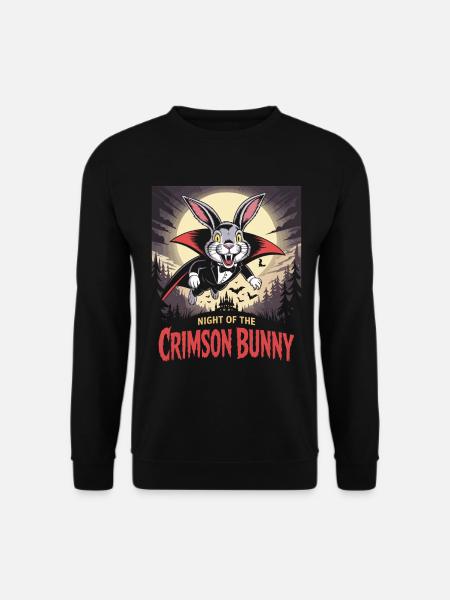 Night of the Crimson Bunny - Bunny Design - Unisex Sweatshirt - black