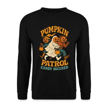 Pumpkin Patrol Candy Sécurisé Halloween Costume Fun - Sweat-shirt Unisexe - noir - Devant - Alina (178cm) & Michal (187cm)