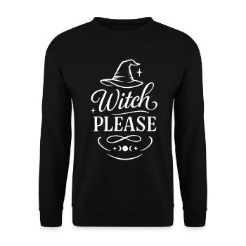 Witch Please Halloween Funny Saying Costume Party - Unisex Sweatshirt - black - Front - Alina (178cm) & Michal (187cm)