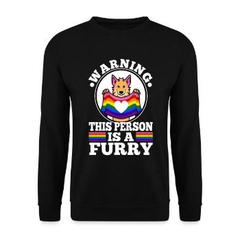 Warning This Person Is A Furry - Unisex Sweatshirt - black - Front - Alina (178cm) & Michal (187cm)