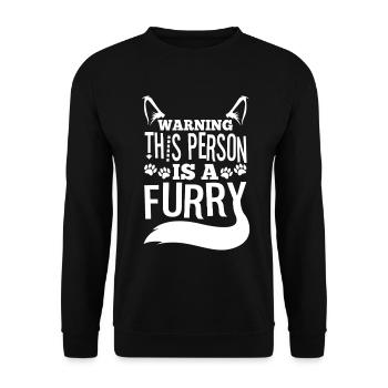 Warning This Person Is A Furry - Unisex Sweatshirt - black - Front - Alina (178cm) & Michal (187cm)