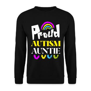 Proud Autism Auntie, Support Autism Awareness - Unisex Sweatshirt - black - Front - Alina (178cm) & Michal (187cm)