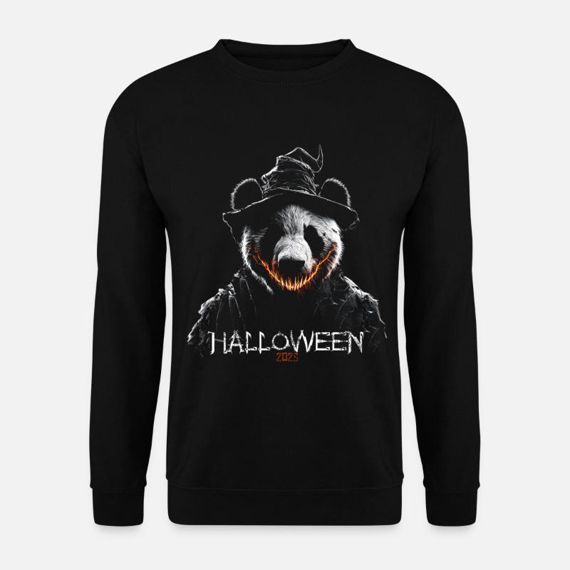 Panda Halloween Fire Smile - Unisex Sweatshirt - black