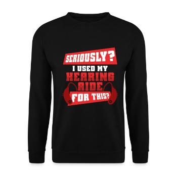 Deaf Deaf Hearing Impairment - Unisex Sweatshirt - black - Front - Alina (178cm) & Michal (187cm)