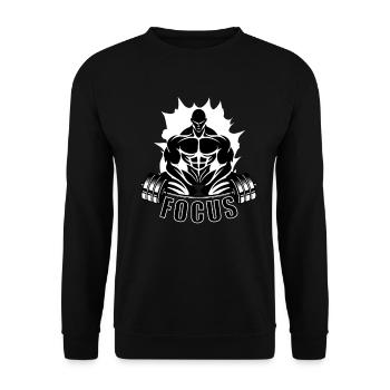 Focus Shirt – Fitness Bodybuilding Gym  - Unisex Pullover - Schwarz - Vorne - Alina (178cm) & Michal (187cm)