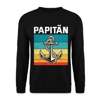 Future Father PAPITAN Retro Funny - Unisex Sweatshirt - black - Front - Alina (178cm) & Michal (187cm)