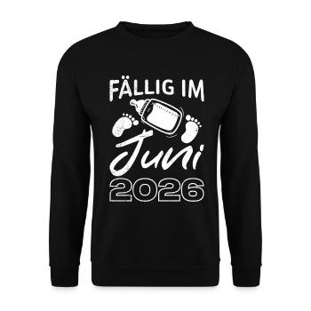 Femme enceinte maman DUE JUIN 2026 Drôle - Sweat-shirt Unisexe - noir - Devant - Alina (178cm) & Michal (187cm)