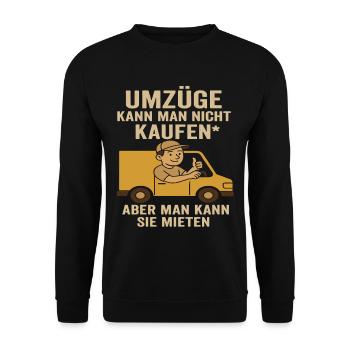 Umzüge: Man Kann Sie Mieten - Unisex Pullover - Schwarz - Vorne - Alina (178cm) & Michal (187cm)