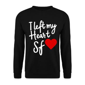 I Left my Heart San Francisco Liebe - Unisex Pullover - Schwarz - Vorne - Alina (178cm) & Michal (187cm)