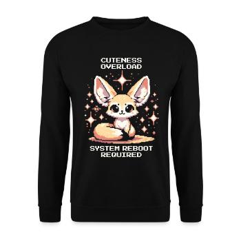 Surcharge de gentillesse | Fennec, Oreilles - Sweat-shirt Unisexe - noir - Devant - Alina (178cm) & Michal (187cm)