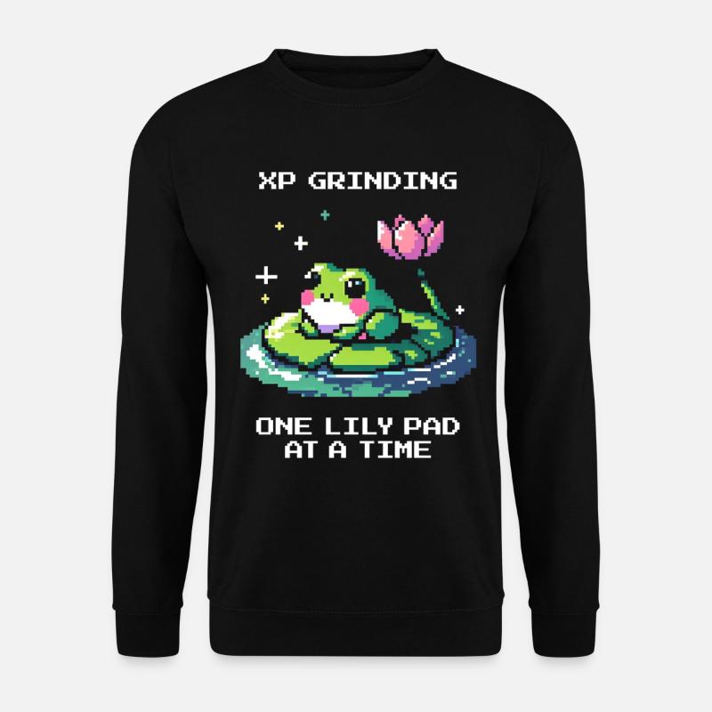 XP-Grind – Blatt für Blatt | Frosch, Seerose - Unisex Pullover - Schwarz