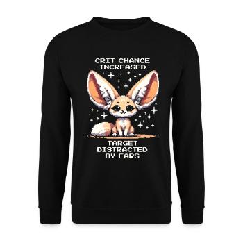 Chances de coup critique augmentées | Fennec, Oreilles - Sweat-shirt Unisexe - noir - Devant - Alina (178cm) & Michal (187cm)