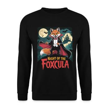 Nuit de Foxcula Renard Halloween Design - Sweat-shirt Unisexe - noir - Devant - Alina (178cm) & Michal (187cm)