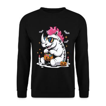 Rhino Halloween Candy Party for Punks - Unisex Sweatshirt - black - Front - Alina (178cm) & Michal (187cm)