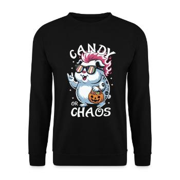 Chaotique Punk Cochon d’Inde Hamster d’Halloween - Sweat-shirt Unisexe - noir - Devant - Alina (178cm) & Michal (187cm)