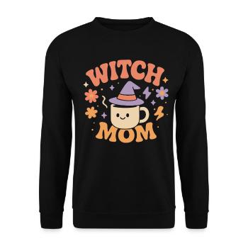 Sorcière Maman Halloween Costume Drôle Dicton - Sweat-shirt Unisexe - noir - Devant - Alina (178cm) & Michal (187cm)
