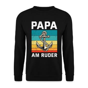 Future Dad PAPA À LA BARRE Rétro Drôle - Sweat-shirt Unisexe - noir - Devant - Alina (178cm) & Michal (187cm)