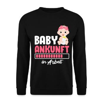 Bald Mama BABY ANKUNFT IN ARBEIT Lustiges - Unisex Pullover - Schwarz - Vorne - Alina (178cm) & Michal (187cm)