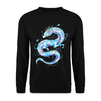 Dragon d’eau éthéré - Sweat-shirt Unisexe - noir - Devant - Alina (178cm) & Michal (187cm)