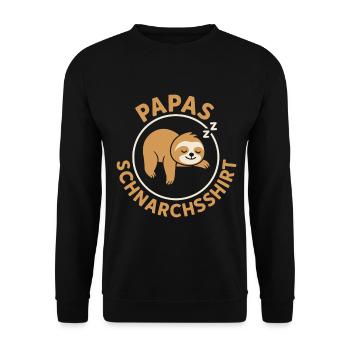 Vaterschaft PAPAS SCHNARCHSSHIRT LUSTIG - Unisex Pullover - Schwarz - Vorne - Alina (178cm) & Michal (187cm)