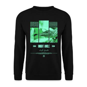 Kubanischer Ritter Anole Eidechse Besitzer Reptilienhalter - Unisex Pullover - Schwarz - Vorne - Alina (178cm) & Michal (187cm)