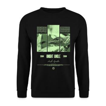 Kubanischer Ritter Anole Eidechse Besitzer Reptilienhalter - Unisex Pullover - Schwarz - Vorne - Alina (178cm) & Michal (187cm)