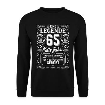 Une légende nobles années anniversaire 65 cadeau - Sweat-shirt Unisexe - noir - Devant - Alina (178cm) & Michal (187cm)