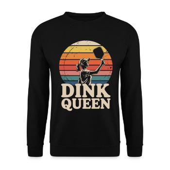 Dink Queen Pickleball Shirt for Women - Unisex Sweatshirt - black - Front - Alina (178cm) & Michal (187cm)