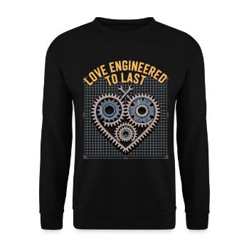 Gear Heart Engineer Shirt – Love for Technology - Unisex Sweatshirt - black - Front - Alina (178cm) & Michal (187cm)