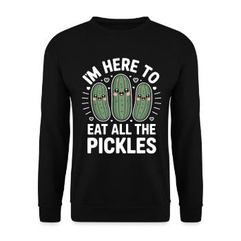 Concombres ici pour manger tous les cornichons - Sweat-shirt Unisexe - noir - Devant - Alina (178cm) & Michal (187cm)