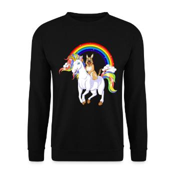 German Shepherd Unicorn - Unisex Sweatshirt - black - Front - Alina (178cm) & Michal (187cm)