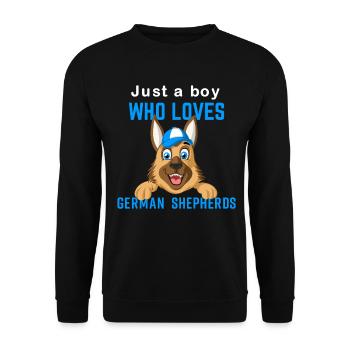 Just a Boy liebt den Deutschen Schäferhund - Unisex Pullover - Schwarz - Vorne - Alina (178cm) & Michal (187cm)
