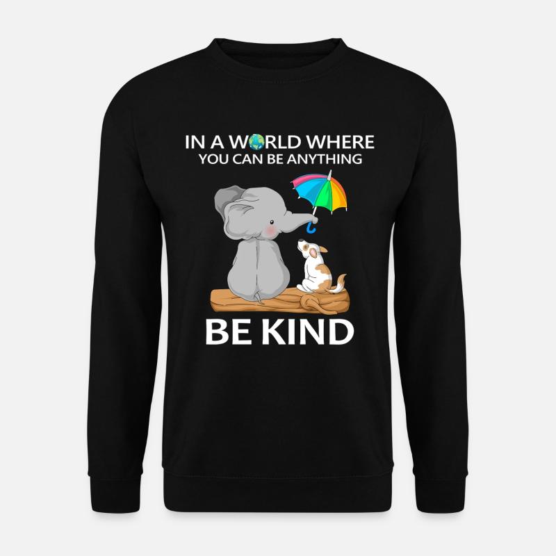 Be Kind Elephant and Dog - Unisex Sweatshirt - black