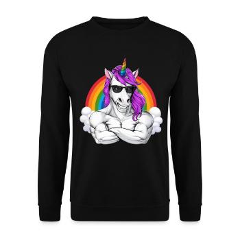 Licorne Fitness Bodybuilder - Sweat-shirt Unisexe - noir - Devant - Alina (178cm) & Michal (187cm)