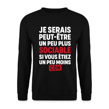 I might be more sociable if you were - Unisex Sweatshirt - black - Front - Alina (178cm) & Michal (187cm)