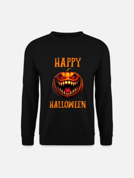 Happy Halloween Scary Pumpkin Jack o Lantern - Unisex Pullover - Schwarz