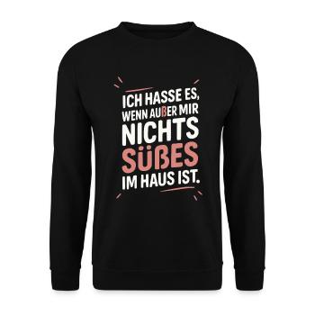 Ich hasse es wenn außer mir nichts Süßes im Haus  - Unisex Pullover - Schwarz - Vorne - Alina (178cm) & Michal (187cm)