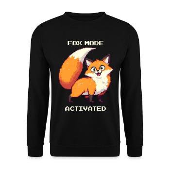Fuchsmodus aktiviert | derpy Fuchs Humor - Unisex Pullover - Schwarz - Vorne - Alina (178cm) & Michal (187cm)