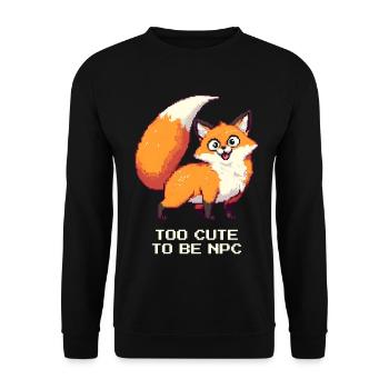 Derpy Fox with Main Character Energy - Unisex Sweatshirt - black - Front - Alina (178cm) & Michal (187cm)