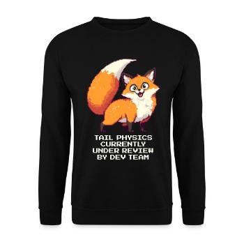 Tail physics in the exam | Fox, Dev, Humor - Unisex Sweatshirt - black - Front - Alina (178cm) & Michal (187cm)